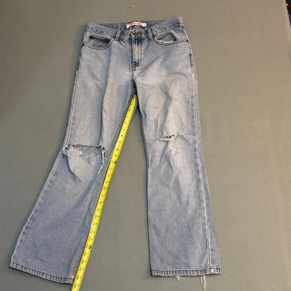 Urban Up Pipeline Mens Distressed Relaxed‎ Straight Leg Jeans Light Wash 29x30